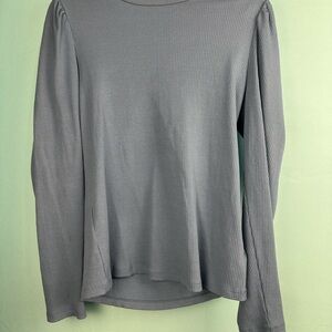 GAP Ribbed Open Back Long Sleeve Top- Periwinkle Blue